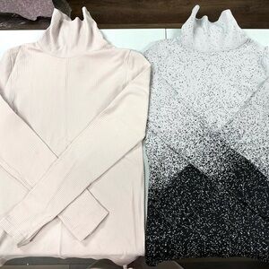 Athleta Off-white Long Sleeve Ribbed Sweatshirt